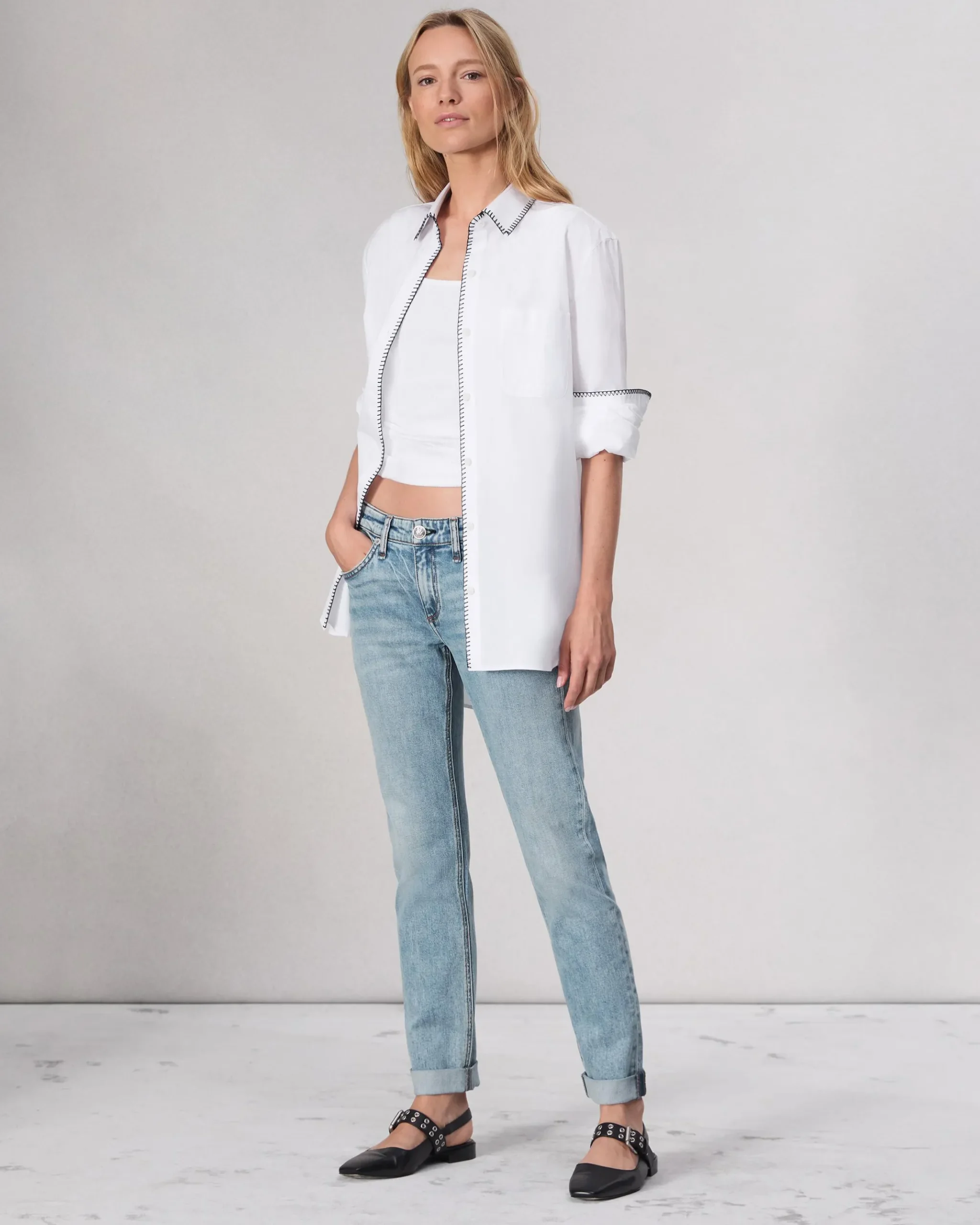 rag & bone Dre Slim Boyfriend Jean Daphne Best Sale