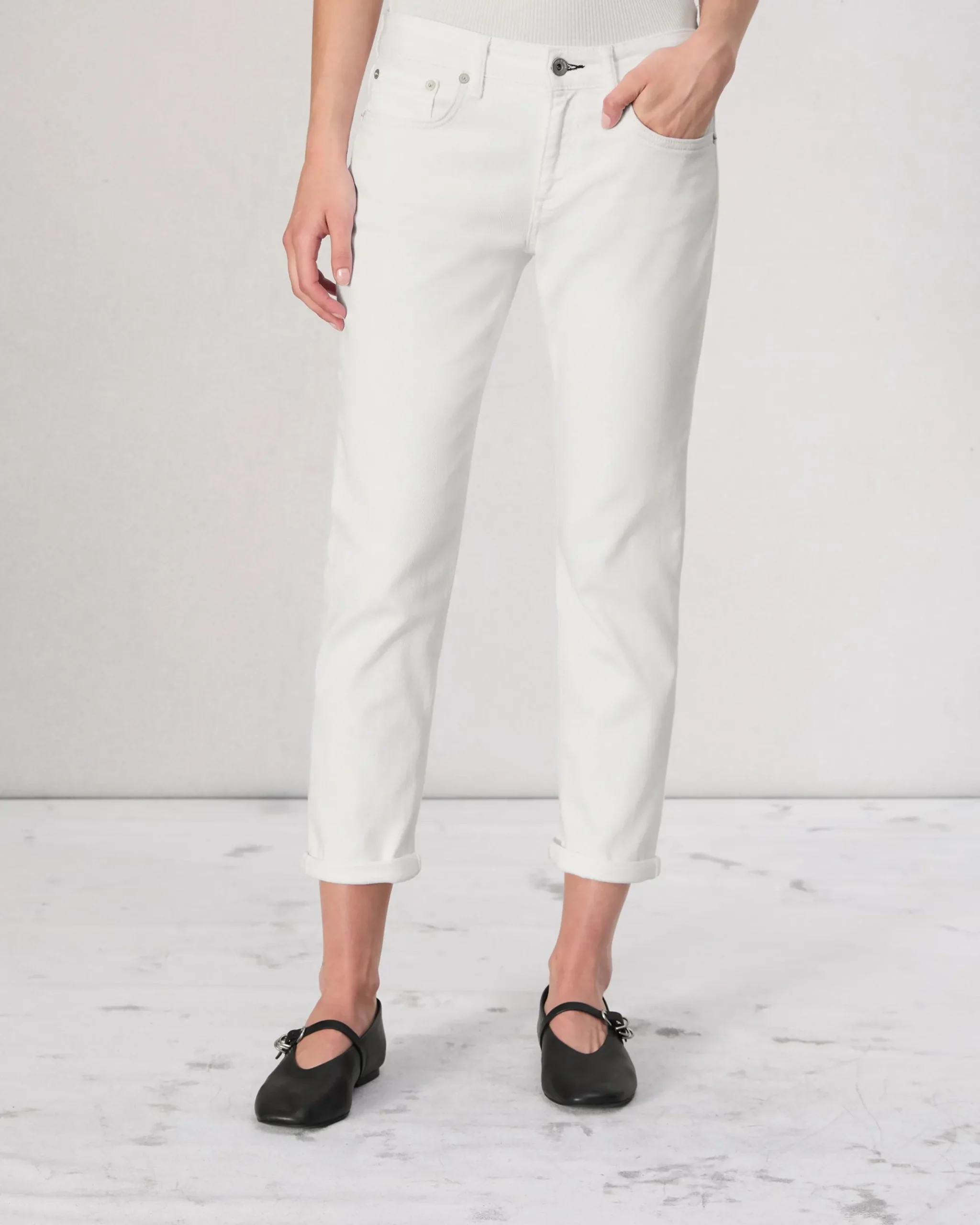 rag & bone Dre Slim Boyfriend Jean Optic White Fashion