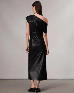 rag & bone Eleanor Faux Leather Dress Black Clearance