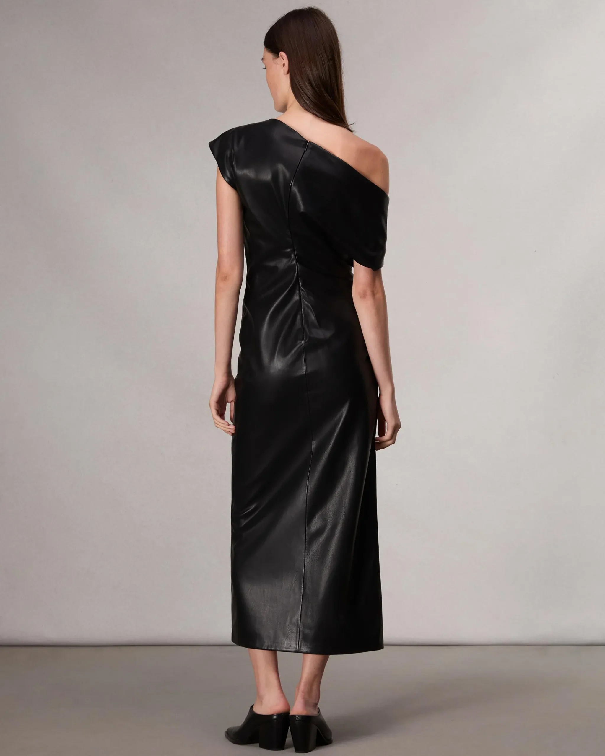 rag & bone Eleanor Faux Leather Dress Black Clearance