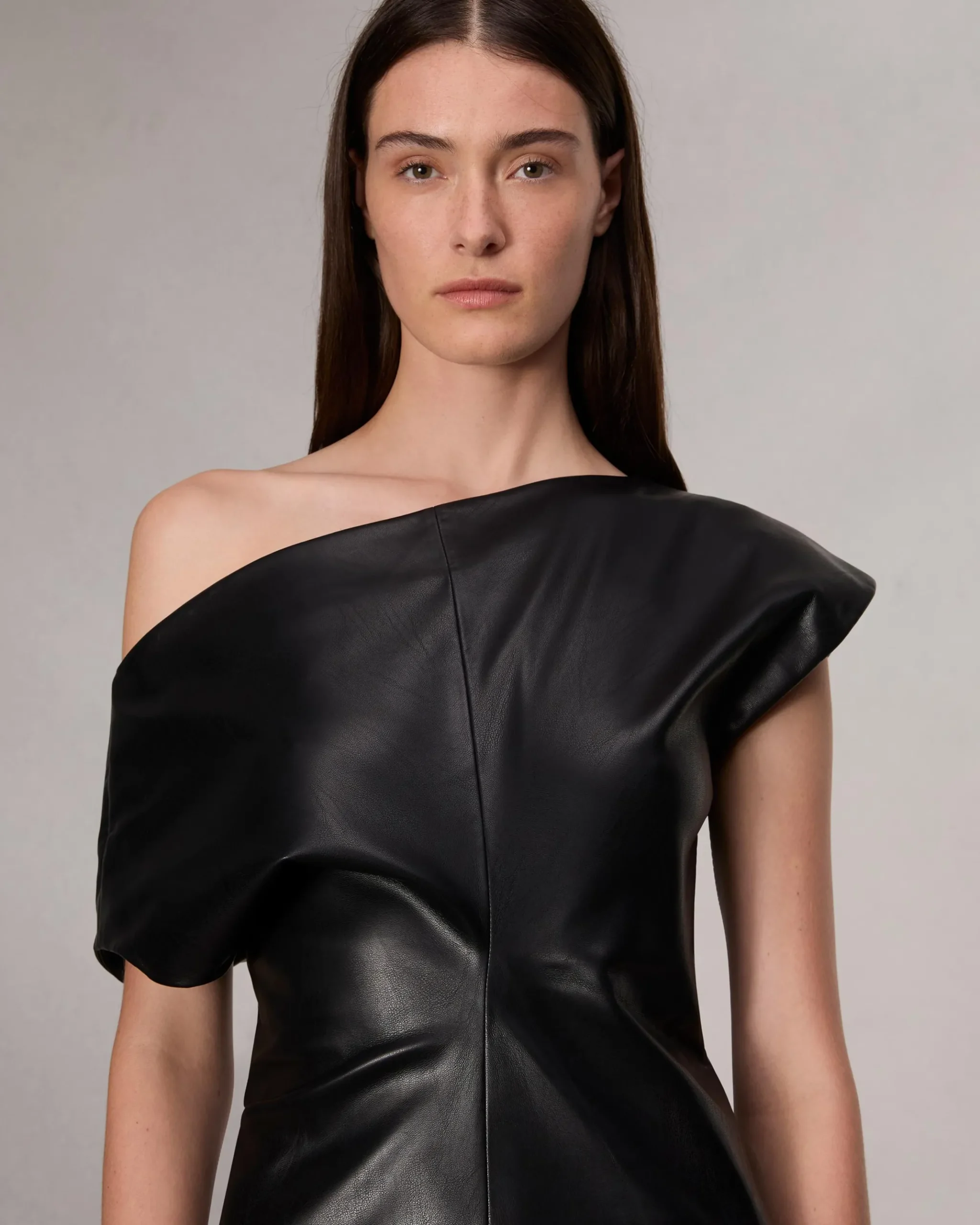 rag & bone Eleanor Faux Leather Dress Black Clearance