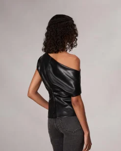 rag & bone Eleanor Faux Leather Top Black Shop