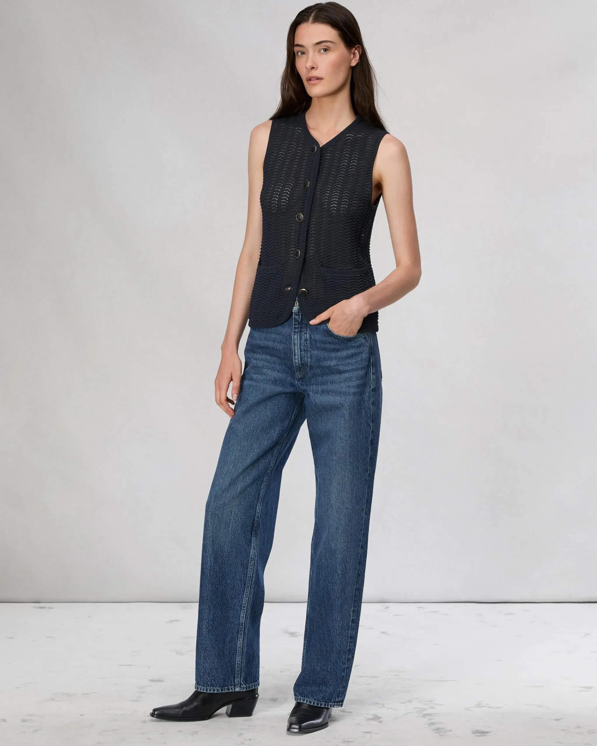 rag & bone Elisa Cotton Vest Salute Cheap