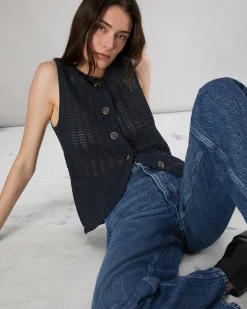 rag & bone Elisa Cotton Vest Salute Cheap
