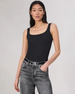 rag & bone Essential Rib Scoop Tank Black Sale