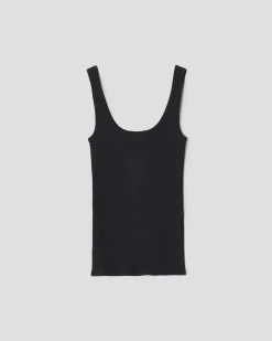 rag & bone Essential Rib Scoop Tank Black Sale