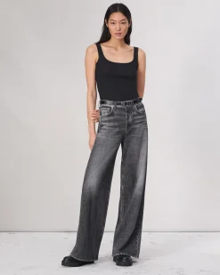 rag & bone Essential Rib Scoop Tank Black Sale