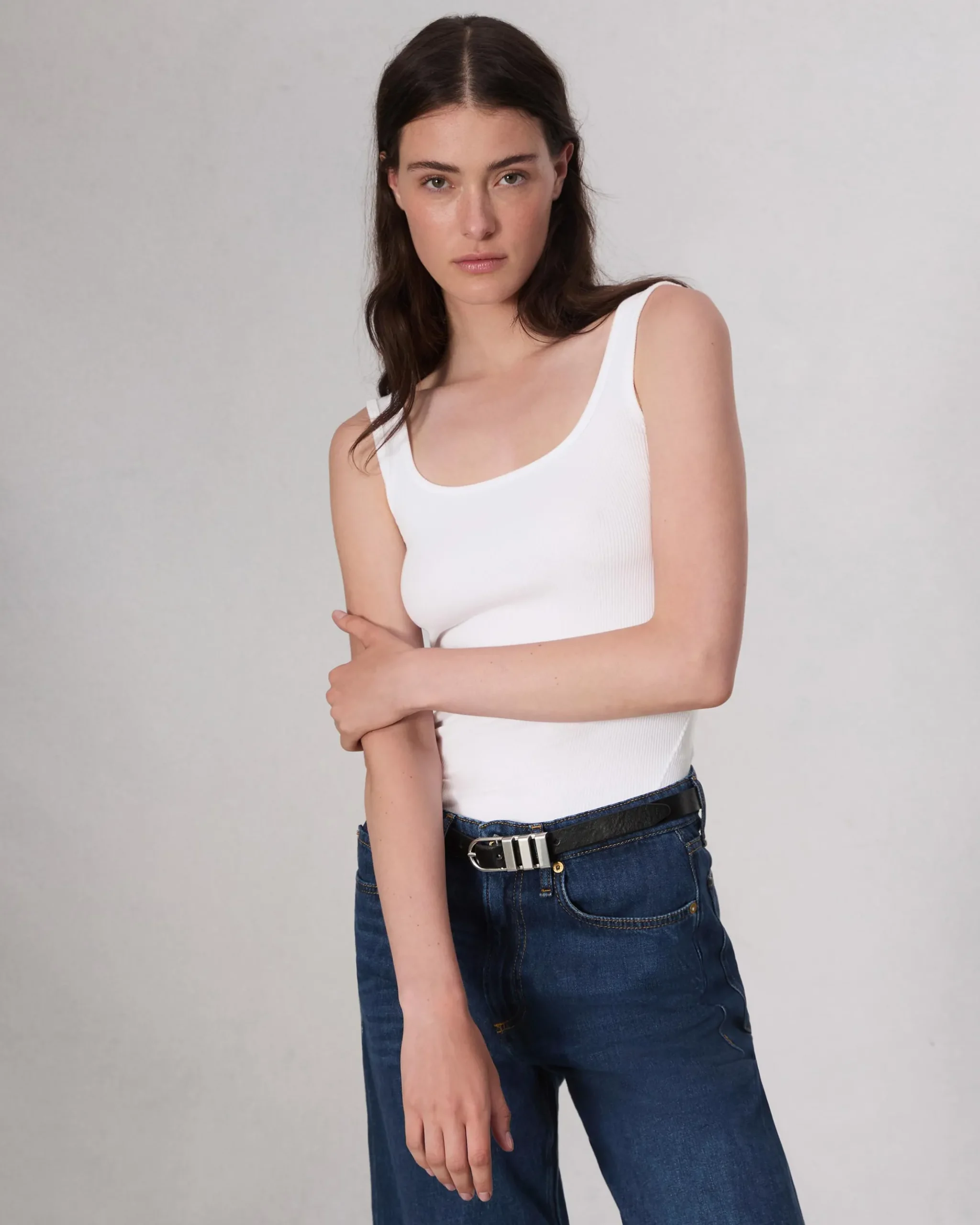 rag & bone Essential Rib Scoop Tank White Fashion