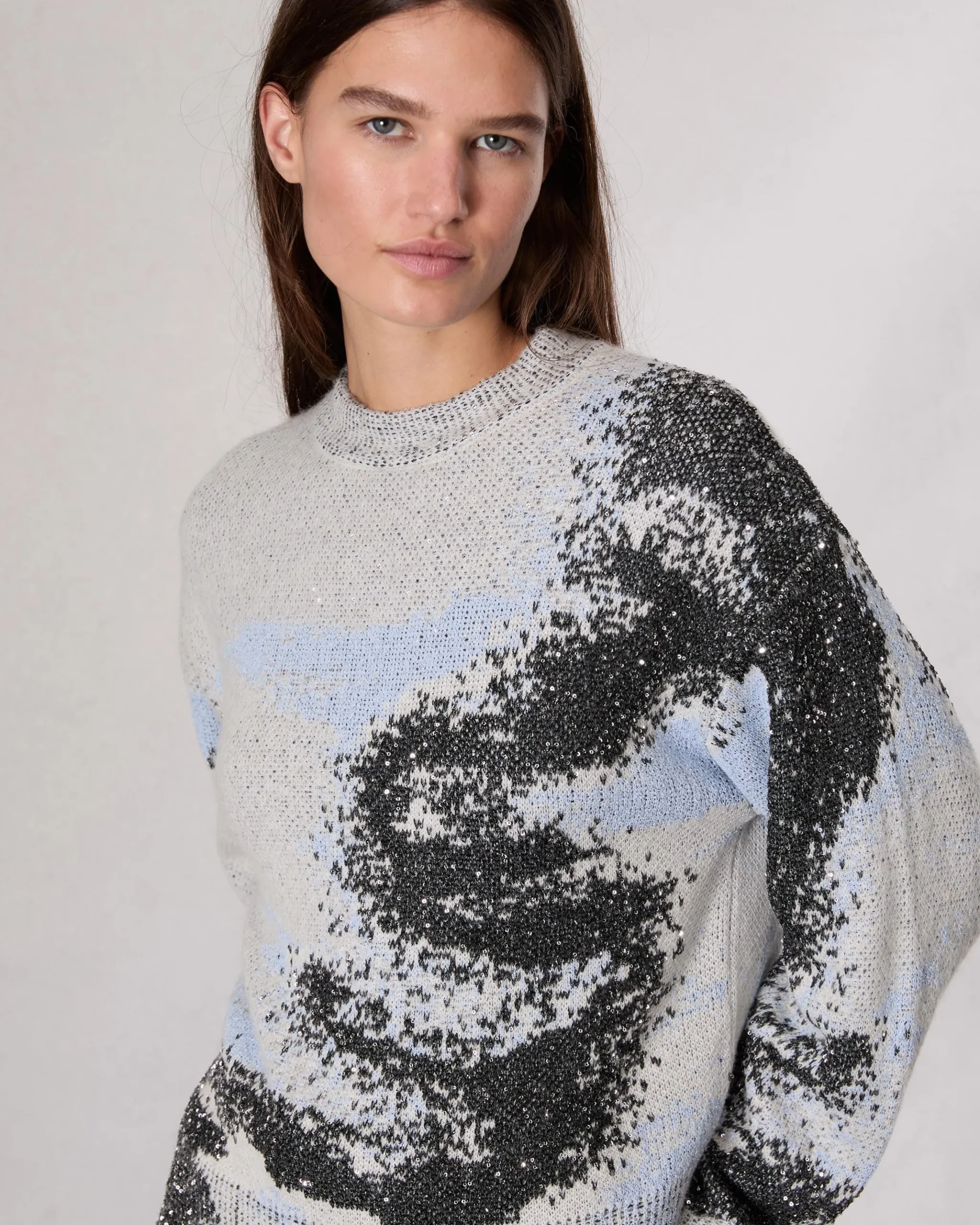 rag & bone Estelle Jacquard Sweater Ivory Multi Cheap