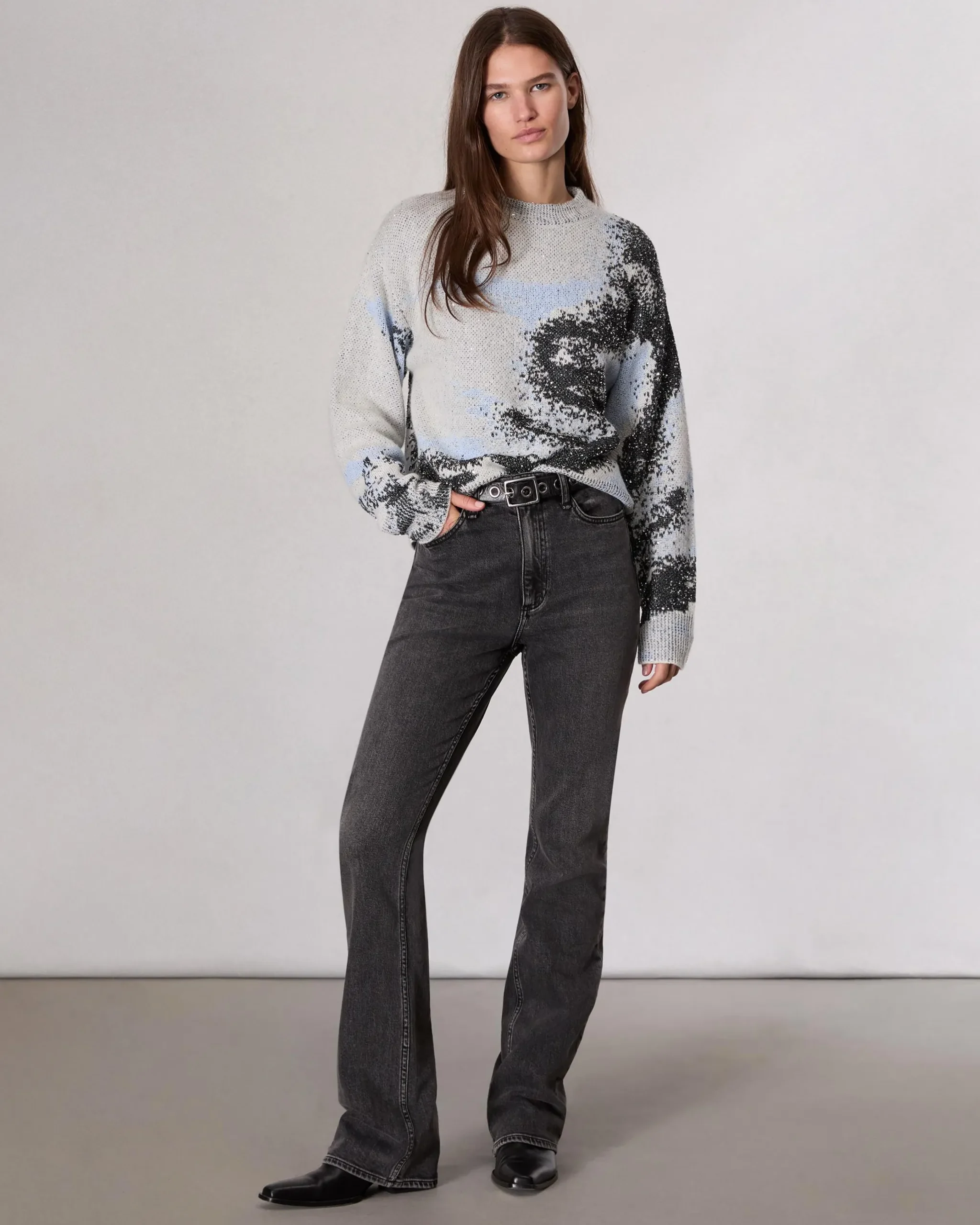 rag & bone Estelle Jacquard Sweater Ivory Multi Cheap