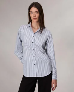 rag & bone Eve Striped Shirt Blue Stripe Cheap