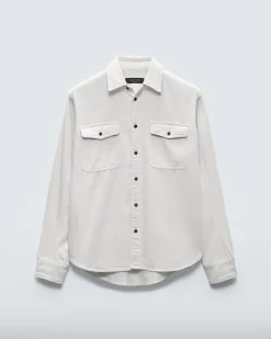rag & bone Featherweight Denim Shirt Ecru Sale