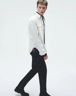 rag & bone Featherweight Denim Shirt Ecru Sale