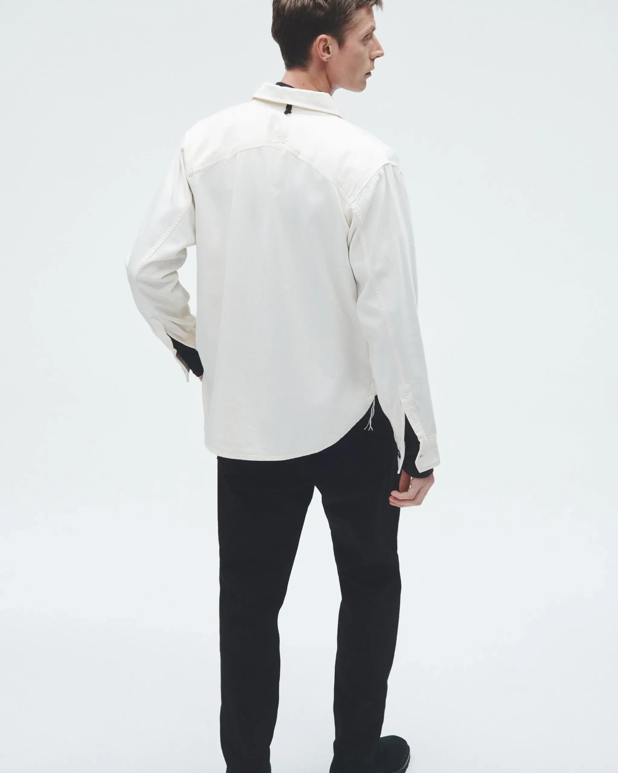 rag & bone Featherweight Denim Shirt Ecru Sale