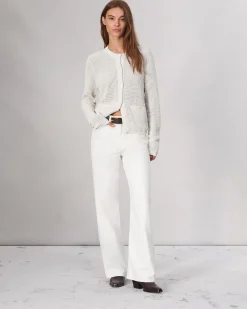 rag & bone Featherweight Logan Wide-Leg Jean Ecru Cheap
