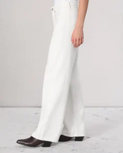 rag & bone Featherweight Logan Wide-Leg Jean Ecru Cheap
