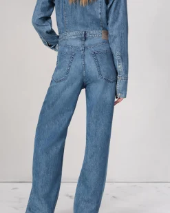 rag & bone Featherweight Logan Wide-Leg Jean River Best