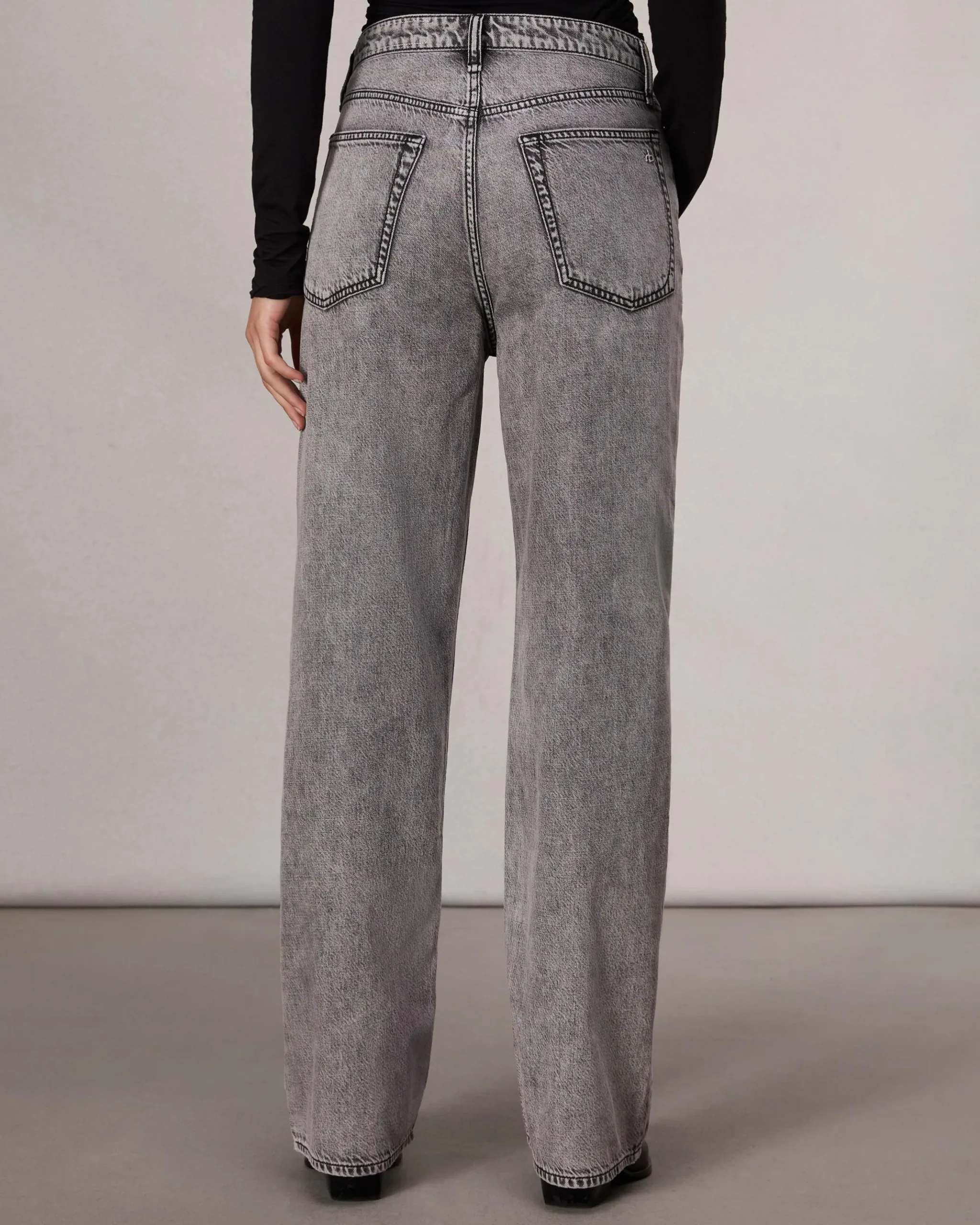 rag & bone Featherweight Wide-Leg Logan Jean Slate Grey Hot