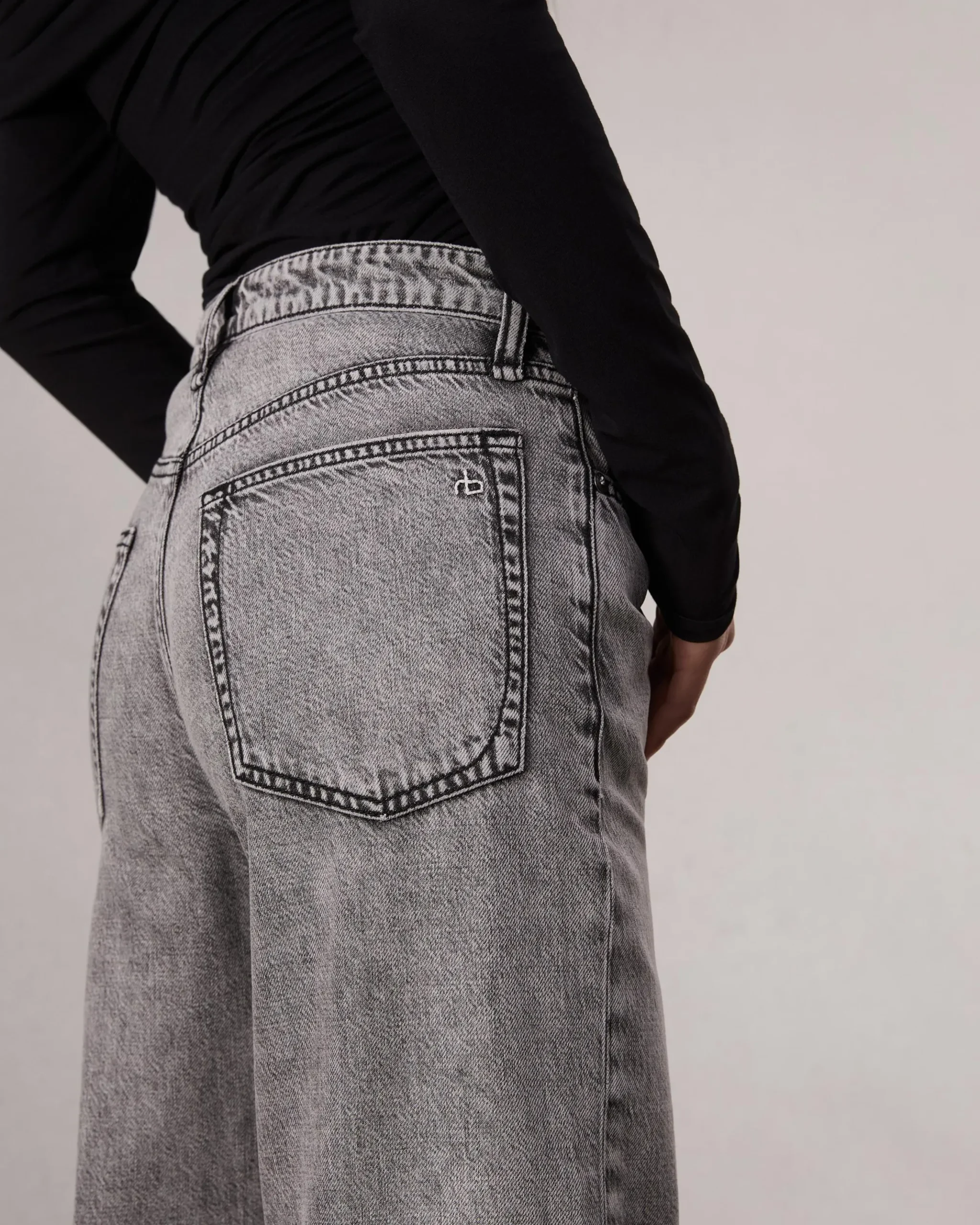 rag & bone Featherweight Wide-Leg Logan Jean Slate Grey Hot