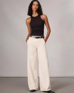 rag & bone Featherweight Wide-Leg Sofie Jean Ecru Fashion