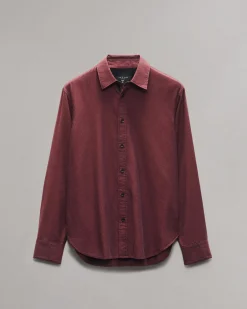 rag & bone Finch Textud Shirt Red Stripe Best