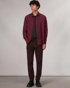rag & bone Finch Textud Shirt Red Stripe Best