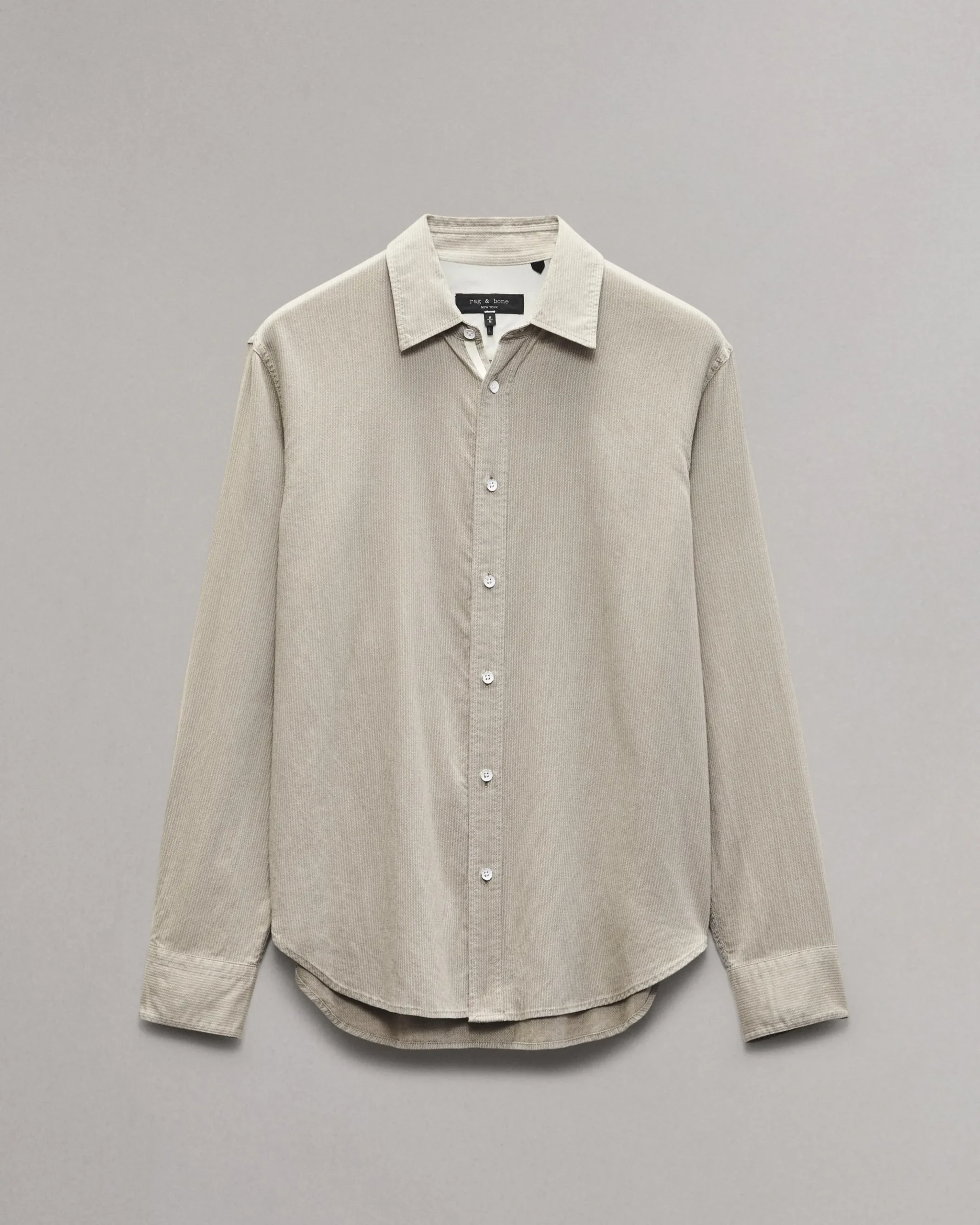 rag & bone Finch Textured Striped Shirt Khaki Stripe Best Sale