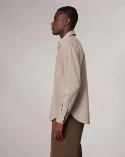rag & bone Finch Textured Striped Shirt Khaki Stripe Best Sale