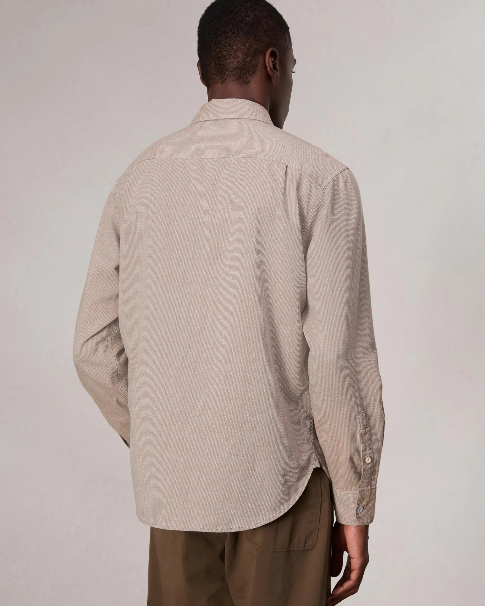 rag & bone Finch Textured Striped Shirt Khaki Stripe Best Sale