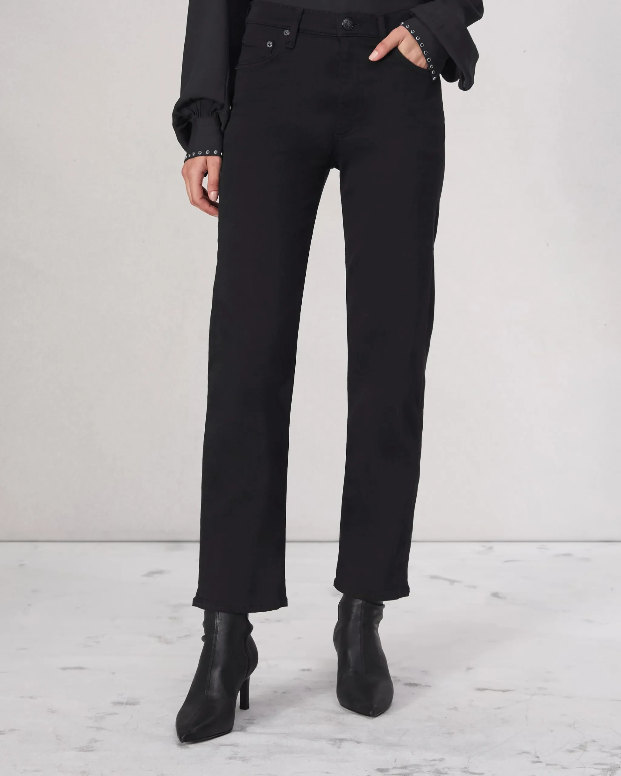rag & bone Flexi Harlow Straight Jean Black Sale