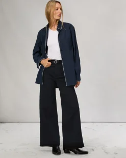 rag & bone Flexi Sofie Ankle Wide-Leg Jean Black Cheap