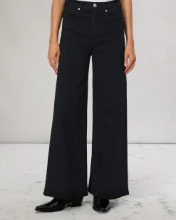 rag & bone Flexi Sofie Ankle Wide-Leg Jean Black Cheap