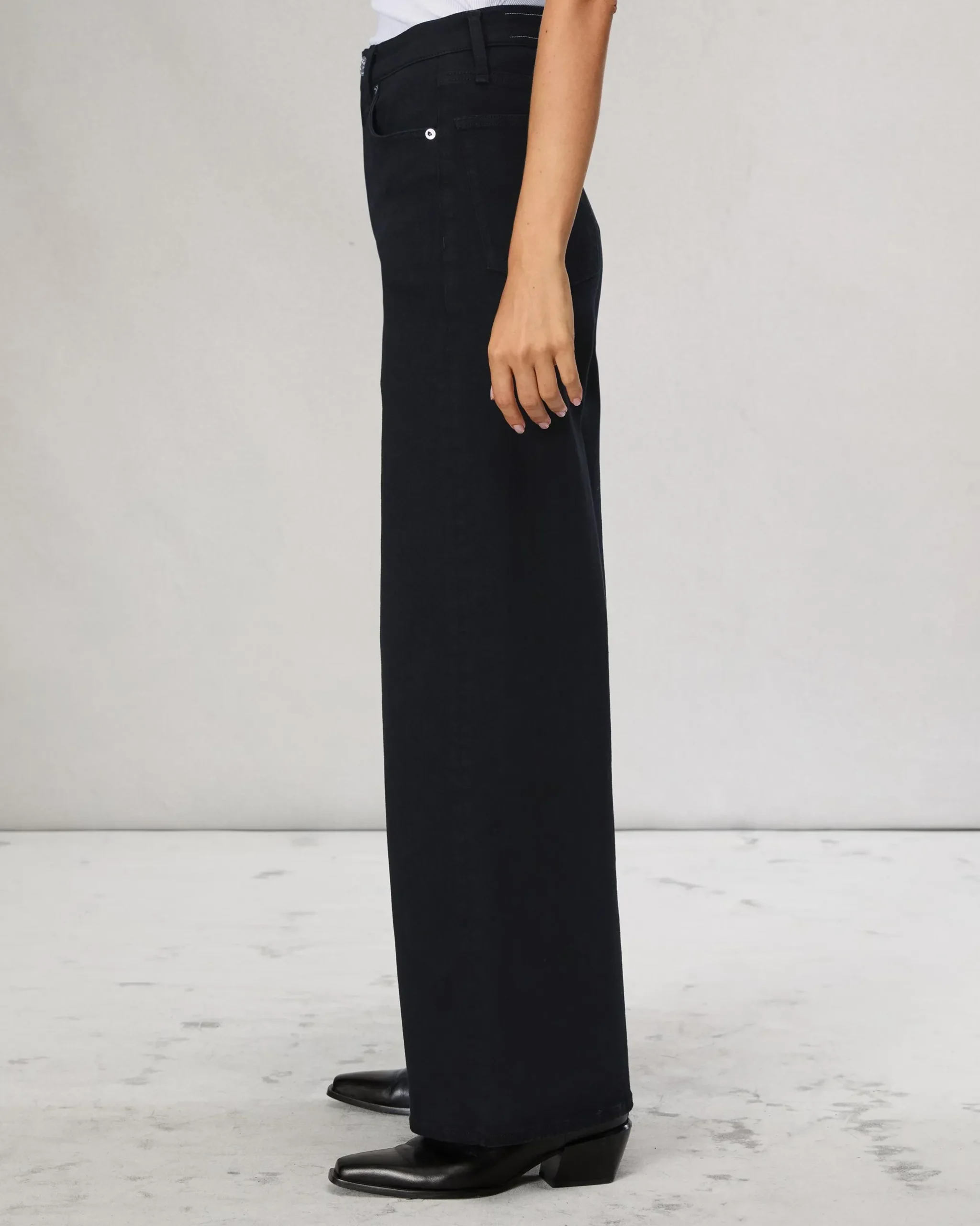 rag & bone Flexi Sofie Ankle Wide-Leg Jean Black Cheap