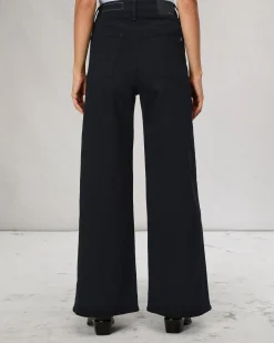 rag & bone Flexi Sofie Ankle Wide-Leg Jean Black Cheap