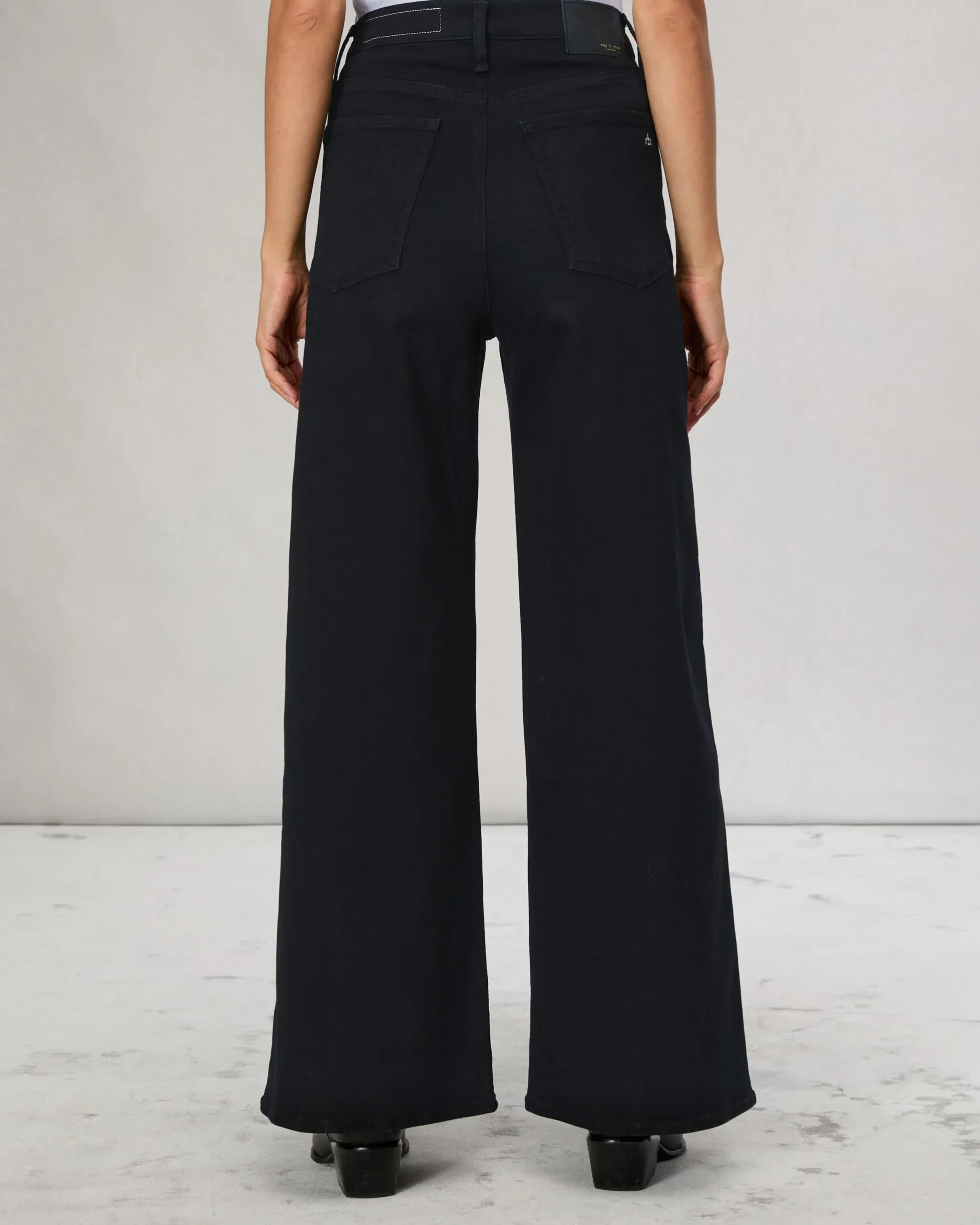 rag & bone Flexi Sofie Ankle Wide-Leg Jean Black Cheap