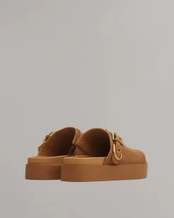 rag & bone Geo Suede Platform Mules Brownwood Suede Shop