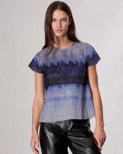 rag & bone Hailey Ombre Organza Top Light Blue Multi Outlet
