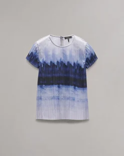 rag & bone Hailey Ombre Organza Top Light Blue Multi Outlet