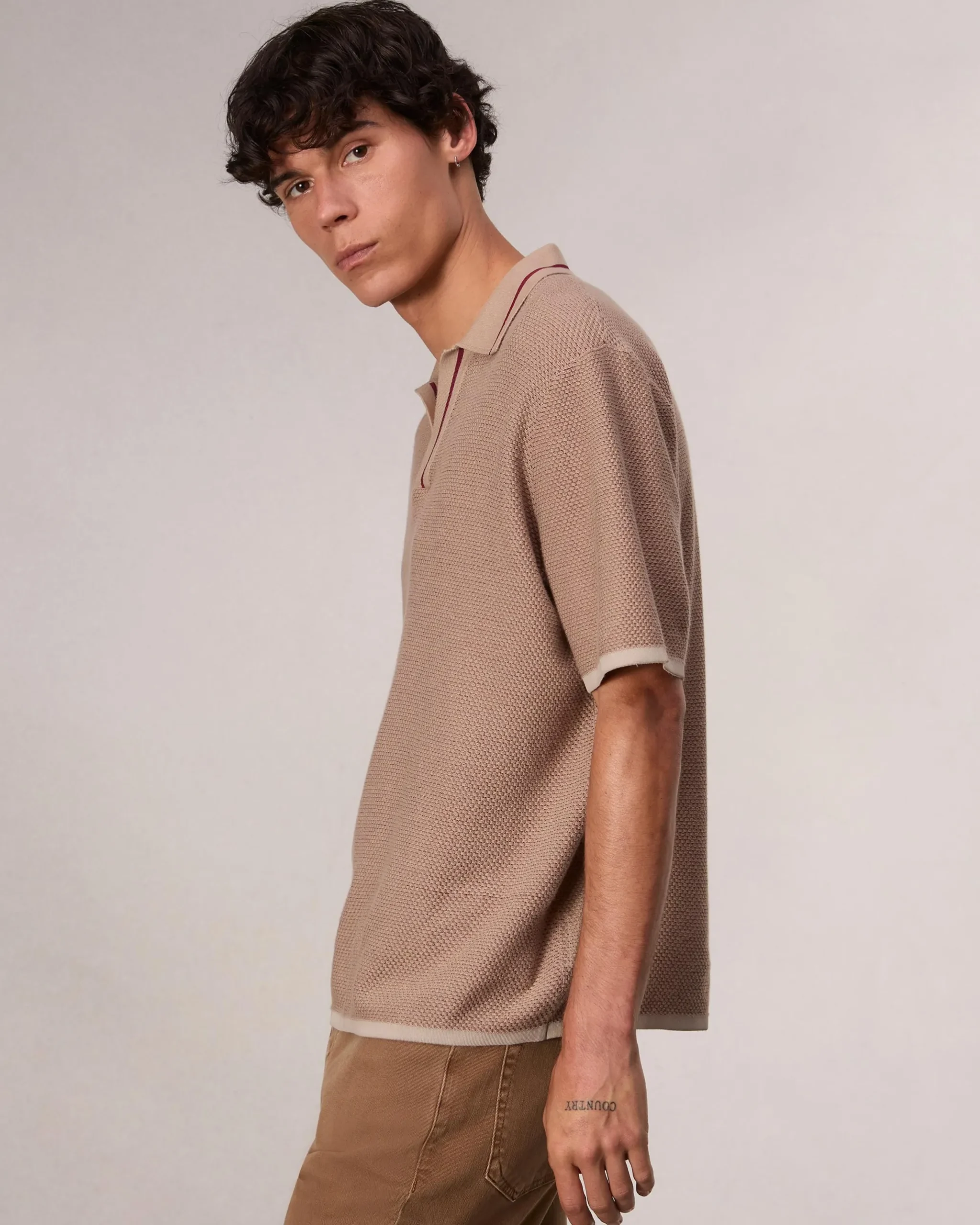 rag & bone Harvey Jonny Collar Polo Desert New