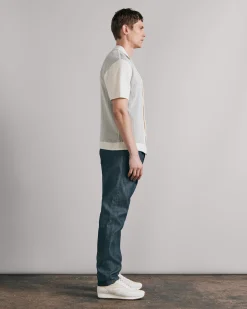 rag & bone Harvey Knit Camp Shirt Ivory Black Fashion