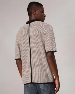 rag & bone Harvey Knit Camp Shirt Light Tan Best