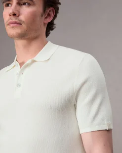 rag & bone Harvey Knit Polo Ivory Fashion