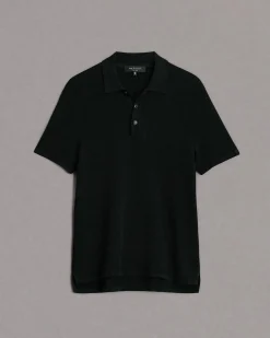 rag & bone Harvey Knit Polo Black Cheap