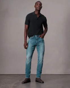 rag & bone Harvey Knit Polo Black Cheap