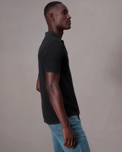 rag & bone Harvey Knit Polo Black Cheap