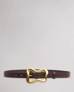 rag & bone Highline Leather Belt Dark Espresso Sale