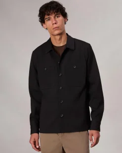 rag & bone Hyde Striped Shirt Jacket Black Pinstripe Hot