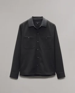 rag & bone Hyde Striped Shirt Jacket Black Pinstripe Hot