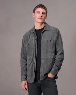 rag & bone Hyde Suede Shirt Thunder Blue Outlet