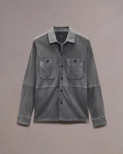 rag & bone Hyde Suede Shirt Thunder Blue Outlet